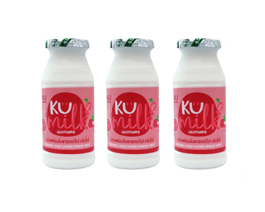 นมพาสเจอร์ไรส์-ลิ้นจี่ ขวด